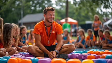 Inspiring Technician Mentoring a Group of Young Learners