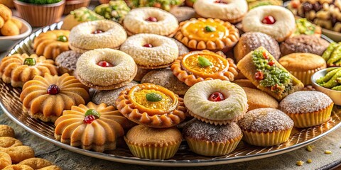 Close up of assorted Algerian sweet cookies for Eid Al-Fitr celebration , Eid Al-Fitr, Algerian, sweet cookies, sabl?