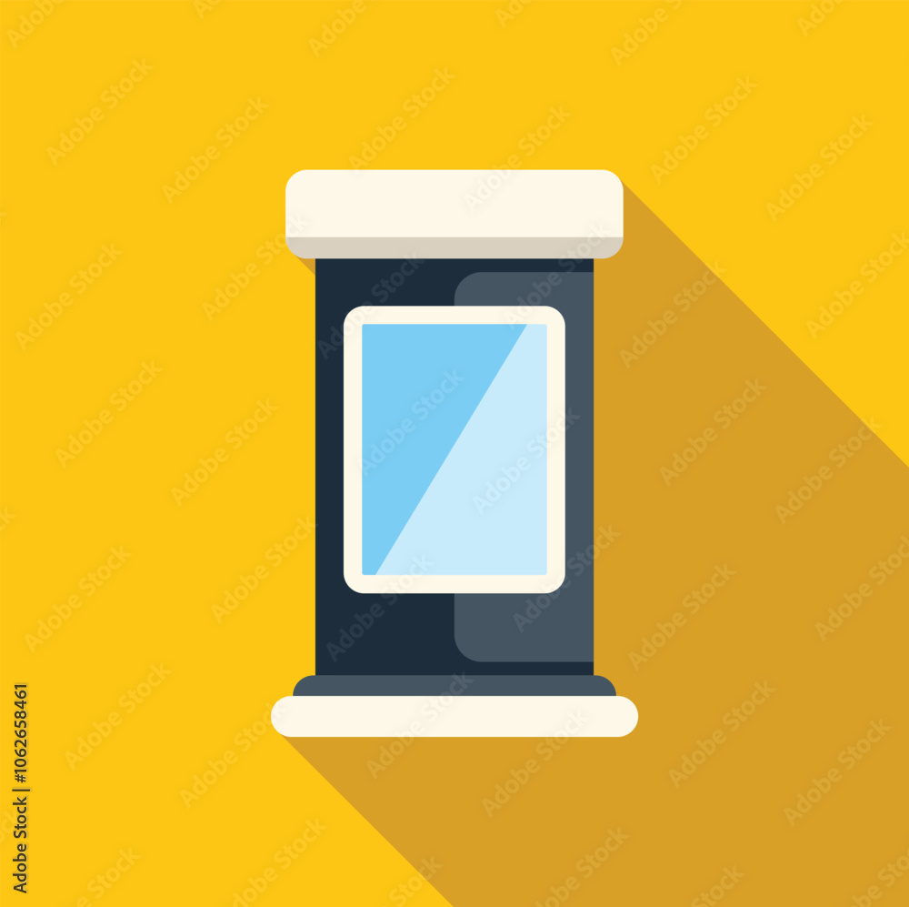 Poster interactive kiosk showing blank screen displaying information, ideal for touchscreen advertising or 