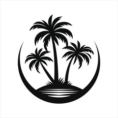 Obraz premium Beautiful Palm Tree Silhouette Designs