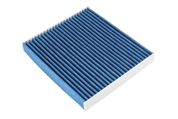 Cabin air filter on a white background. New type of carbon air filter.