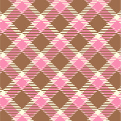 Pink Plaid Seamless Pattern Design Template