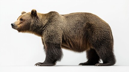Fototapeta premium Realistic brown bear isolated on a white background
