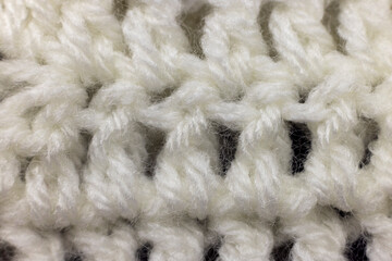close-up crochet stitches, horizontal rows in cream or white yarn, crocheted or knitted, reminds you of grandma's house, cozy and warm background, macro