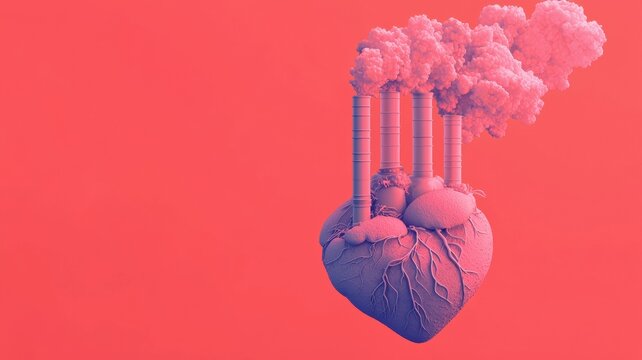 Heart and Pollution Conceptual Art