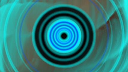 hypnotic concentric blue circles  with glowing , abstract vortex in a soft blurred background , futuristic effect