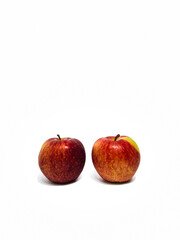 Close up of fresh apple on isolated white background
