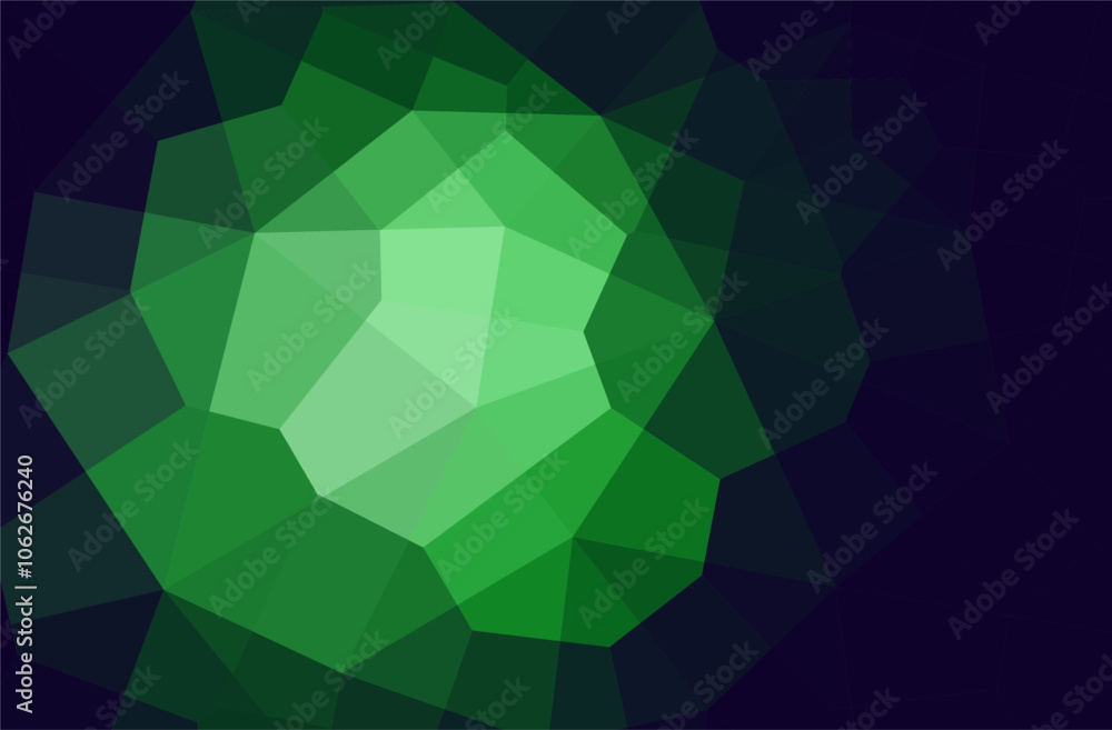Poster abstract polygonal background with green and blue gradient.