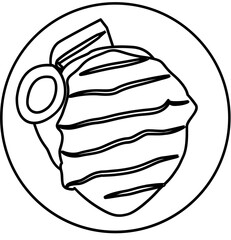 japanese food doodle element coloring page cartoon illustration