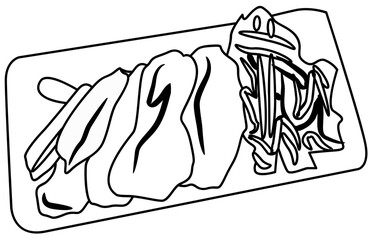 japanese food doodle element coloring page cartoon illustration