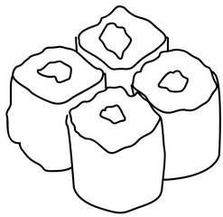 japanese food doodle element coloring page cartoon illustration