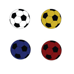 vector illustration of a ball with four color variations