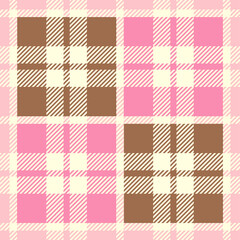 Pink Plaid Seamless Pattern Design Template