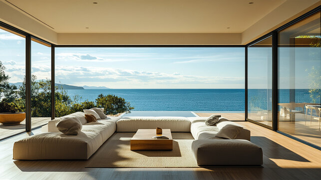 Fototapeta sea view luxury hotel room background