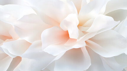 Obraz premium Soft white peony petals with gentle lighting create serene atmosphere