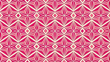 Bright and bold pink geometric pattern on a cream background, wallpaper, bold, pink, abstract, pattern