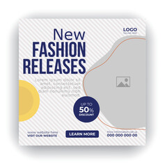 Social media template banner fashion sale promotion. fully editable Instagram and Facebook square post and cover poster