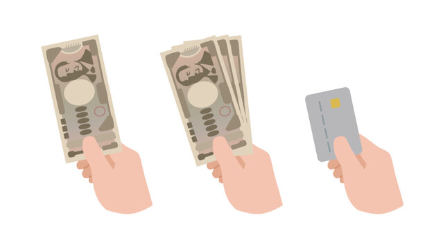 Pay with new 10,000 yen banknote Set, credit card