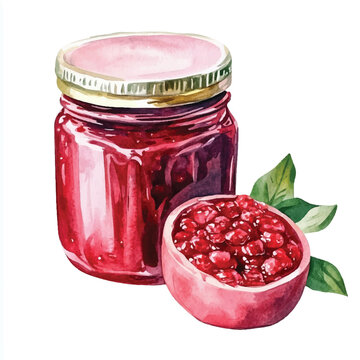 recommend clip art: Jam food watercolor clipart illustration
