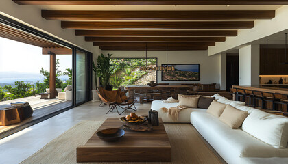 Fototapeta premium Minimalist and unique interior design in the house