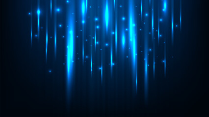 Futuristic digital technology ultra speed lines with blue light background.