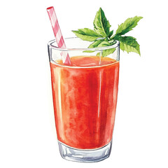 Juice watercolor clipart illustration