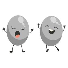Collection of Vector Eggs. With Different Faces and Emotions. Cute Eggs in Kawaii Cartoon Style. Boiled Eggs with Funny Cute Faces. Egg vector illustration