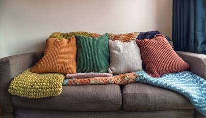 Warm and Textured Knit Blankets and Pillows