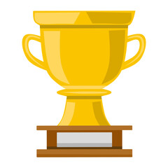 Cup vector icon. Trophy or award. Champion trophy winner trophy award, on white background