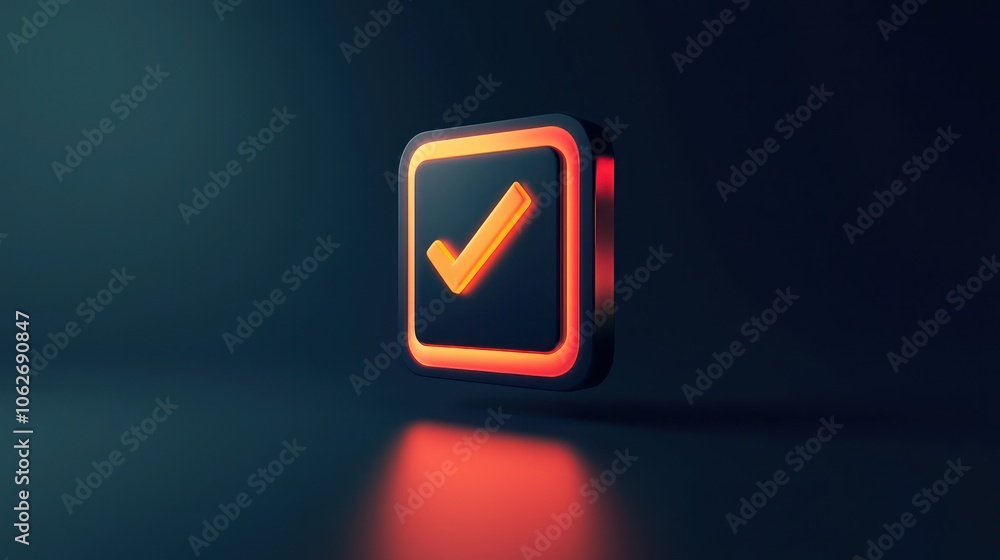 Poster simple 3d checklist icon, emphasizing organized task management.