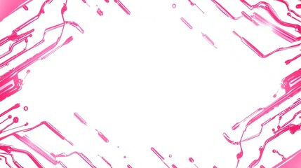 Naklejka premium Abstract pink ink splashes on a white isolated background.