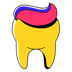 Tooth with Toothpaste Illustration