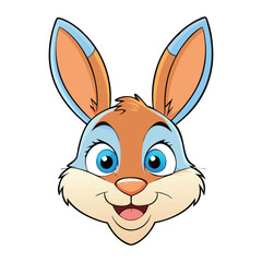 A cool funny cheerful bunny had with white background