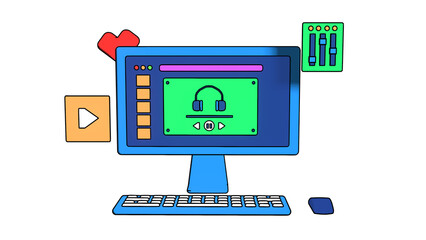 Unique 3D/2D PC Music Illustration With Toon Shader Style