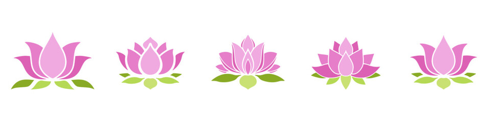 lotus flower, spiritually healthy lifestyle, spa and yoga, Lotus Blossoms balance harmony vector icon symbol	