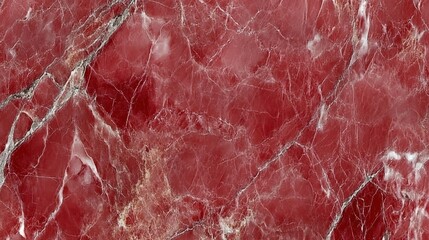 Close-up of red marble with white and gray veins.
