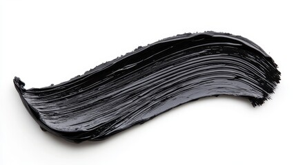 Premium black brush stroke isolated on white background
