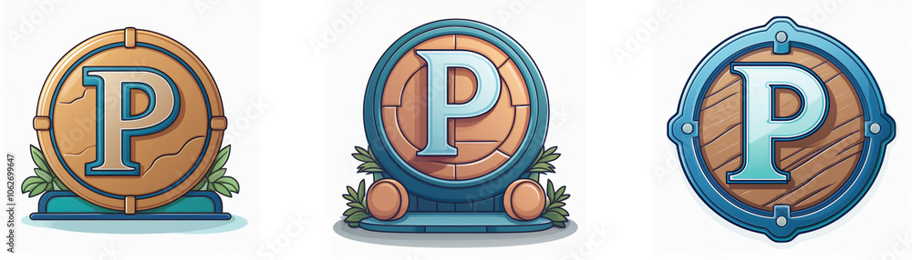 Poster three stylized logos feature a large 