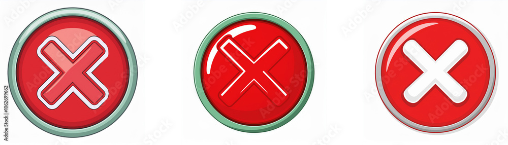Aufkleber three red circular buttons with an 