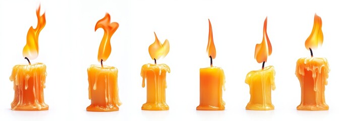 Candles isolated on white background