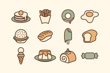 Delicious Food Icons Set for Culinary Designs