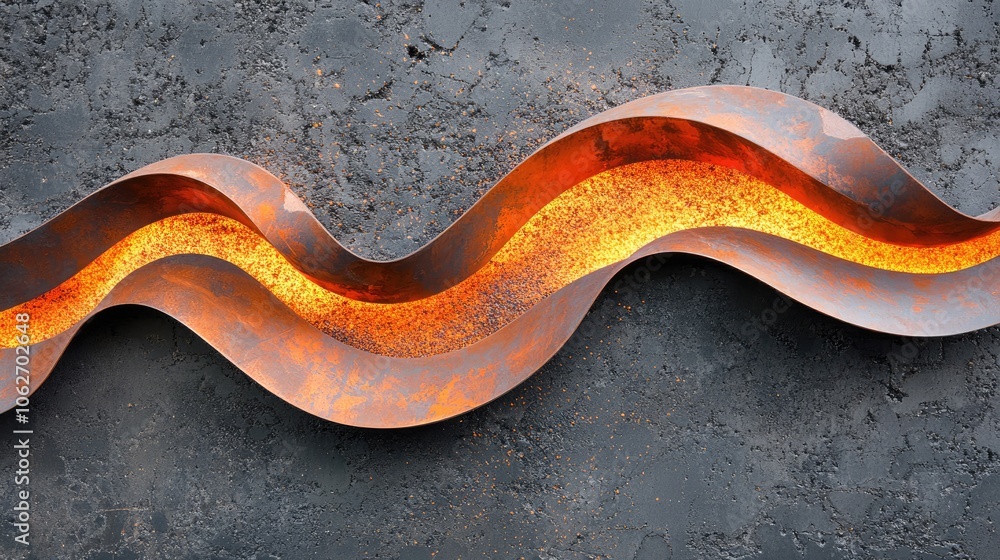 Poster abstract wave design with illuminated elements