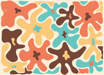 abstract liquid doodle pattern organic shape in texture background.colorful matisse art style decoration