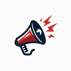 bullhorn logo illustration - megaphone logo illustration