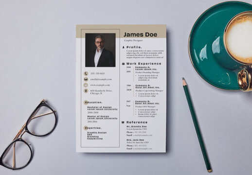 Brown And Grey Minimalist Simple Resume