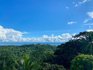 landscape with blue sky and clouds. Samana, Dominican Republic