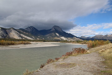 Flow Of Athabasca River, Jasper National Park, Alberta