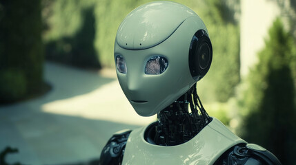 Fototapeta premium AI and robots are using big data to learn and solve problems. This involves connecting computers and humans, sharing information, and using advanced technology for the future.