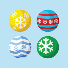 Christmas Ball Sphere Decoration Ornament Simple Flat Vector