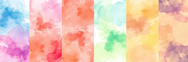 Colorful watercolor backgrounds in a bundle set for business card or flyer template, bundle, business card, artistic